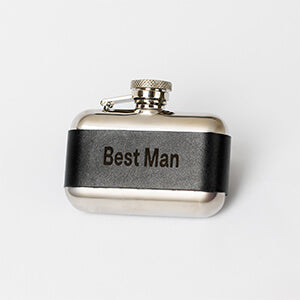 Black Leather 3oz Stainless Steel Hip Flask