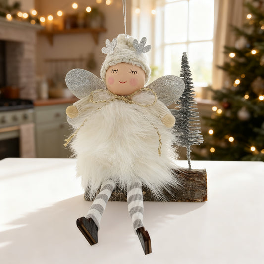 13cm White Fairy Ornament in a styled home setting