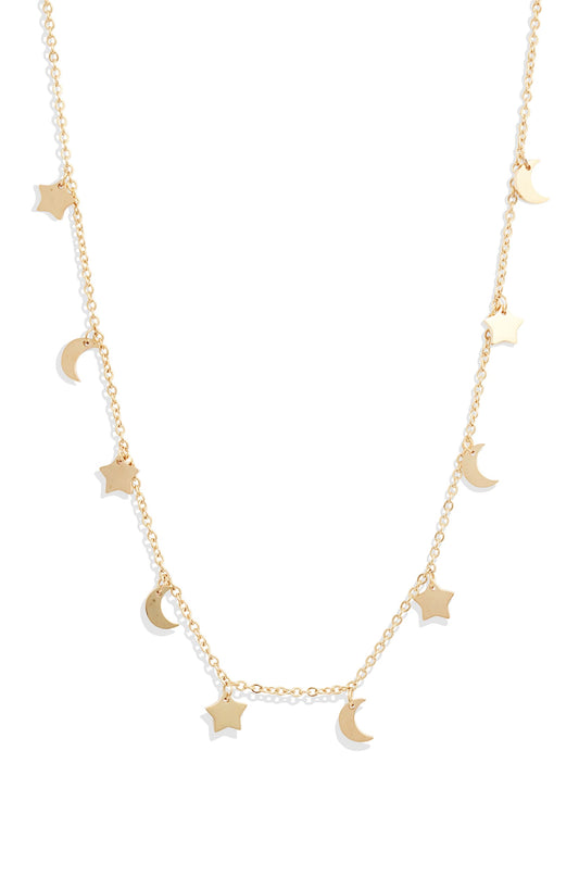 Sun Moon Stars Charm Necklace-0