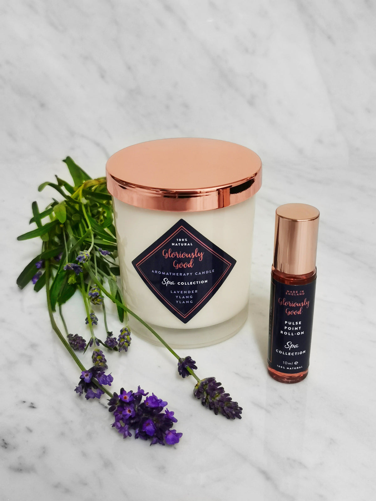 Lavender and Ylang Ylang Candle and Roll-On Gift Set