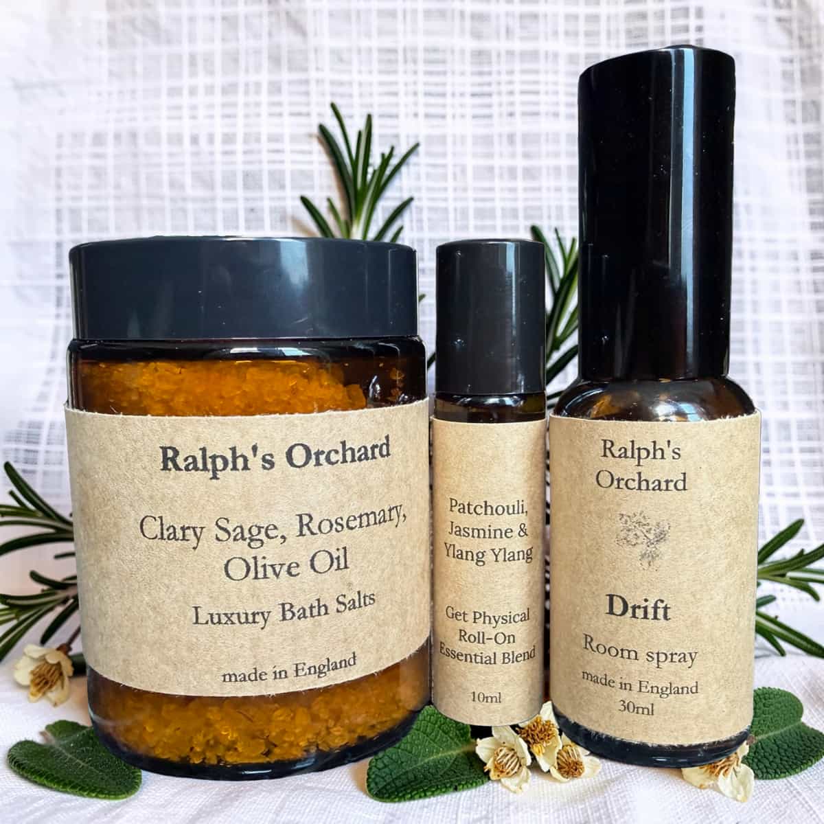 Bath Salts, Room Spray and Roll-On Gift Set