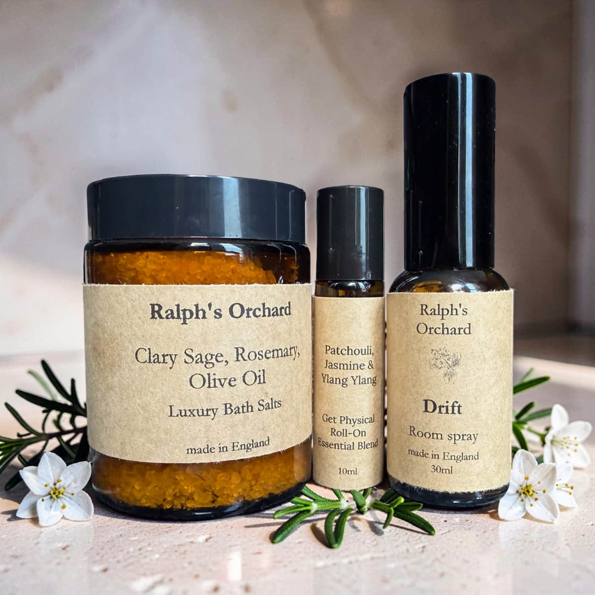 Bath Salts, Room Spray and Roll-On Gift Set