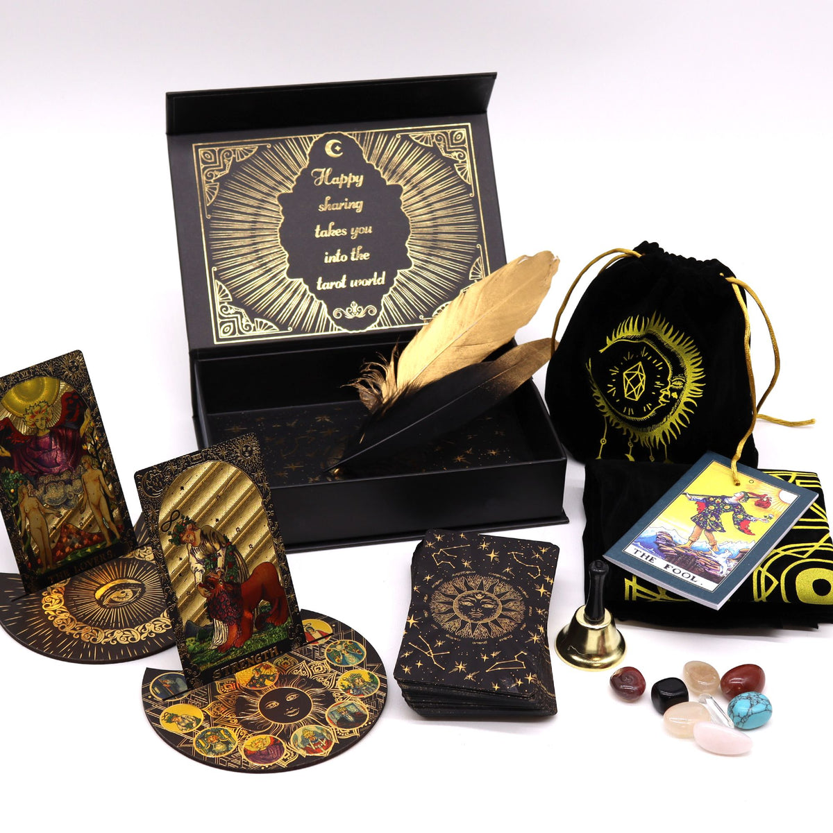 Gold Foil Tarot Gift Set with Tools and Cloth