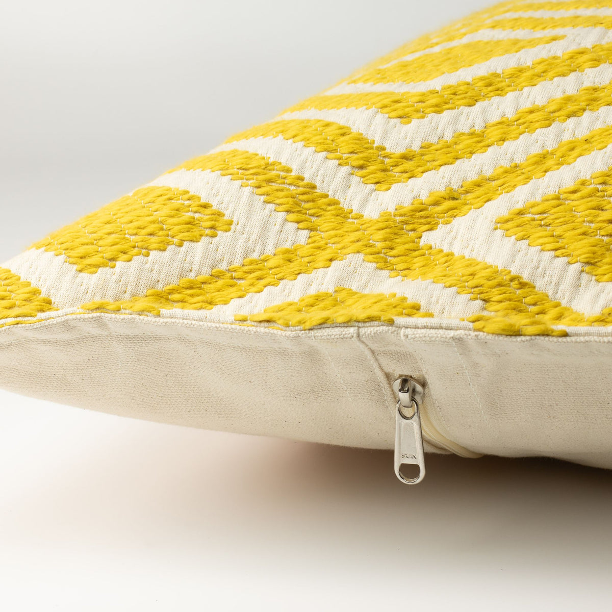 Mustard Diamonds Cotton Cushion Cover, 60 x 60cm