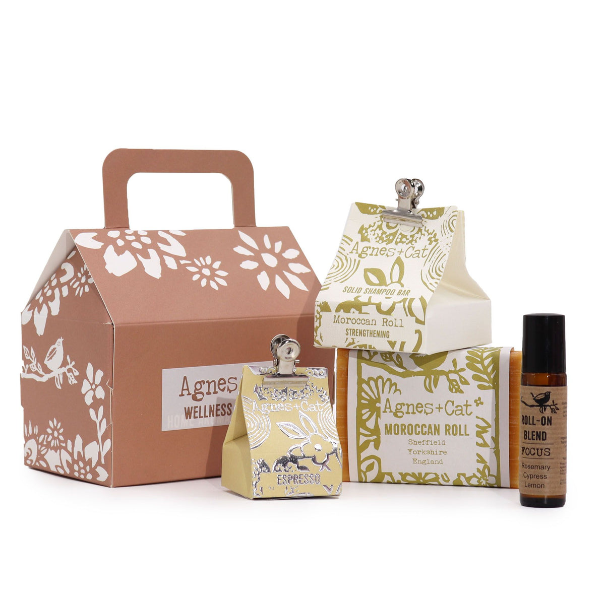 Moroccan Morning Soap, Shampoo Bar, Lip Balm and Roll-On Gift Set