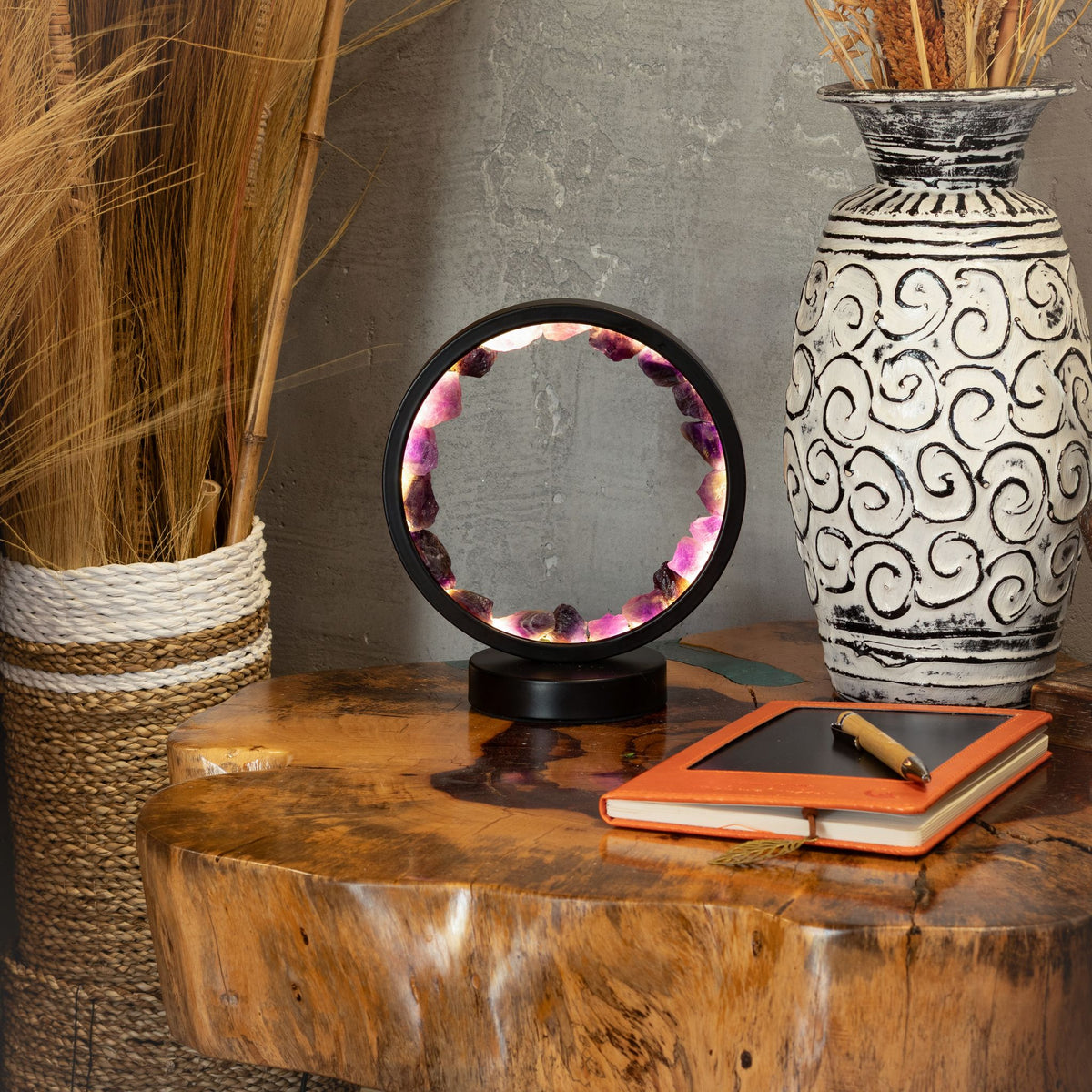Amethyst Gemstone Halo Lamp, USB Powered