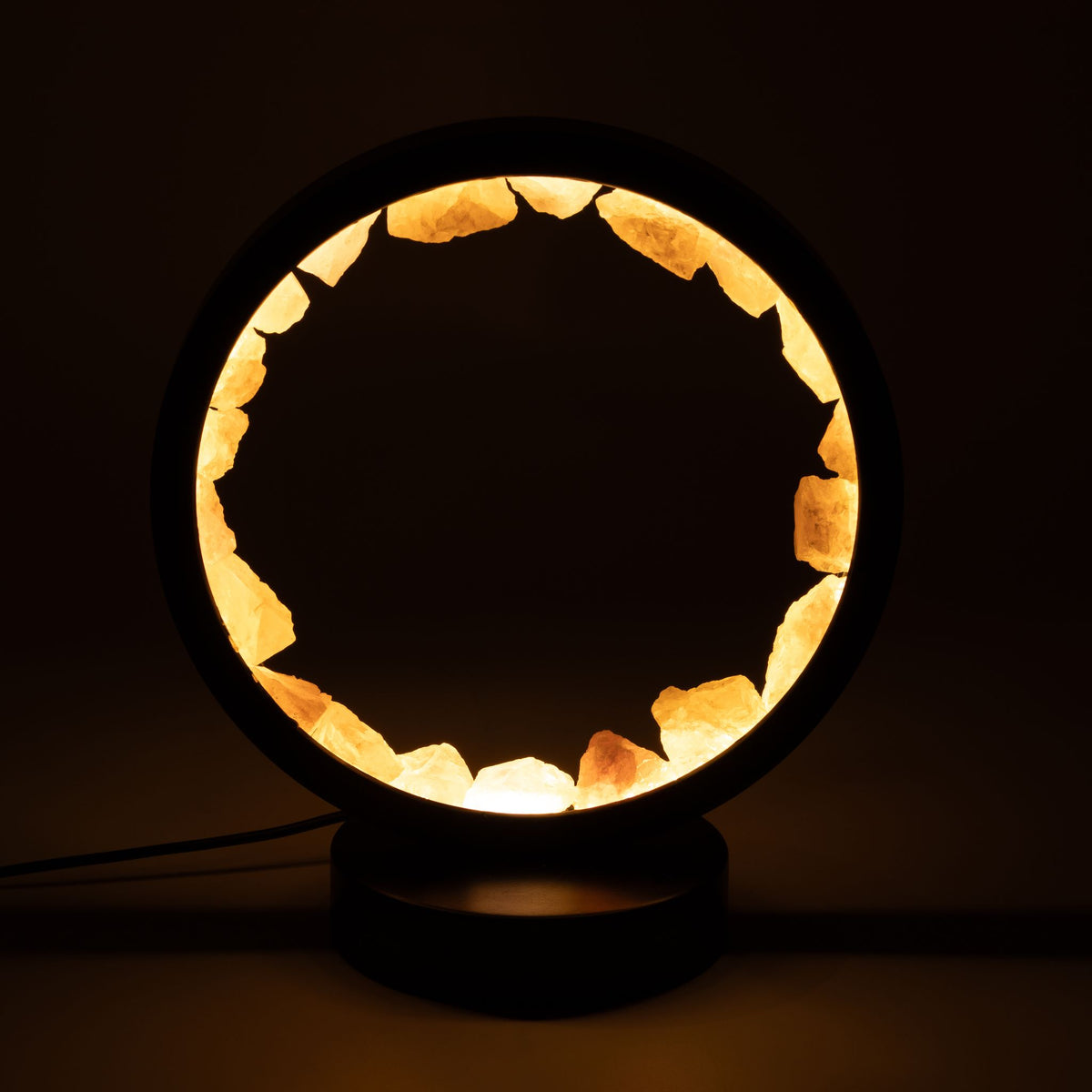 Rose Quartz Gemstone Halo Lamp, USB Powered