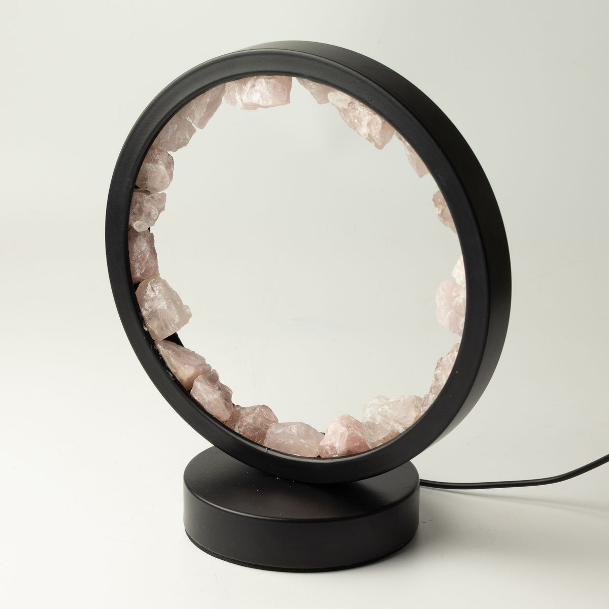 Rose Quartz Gemstone Halo Lamp, USB Powered