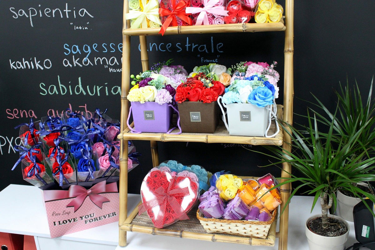 Soap Flower Bouquet in Gift Bag