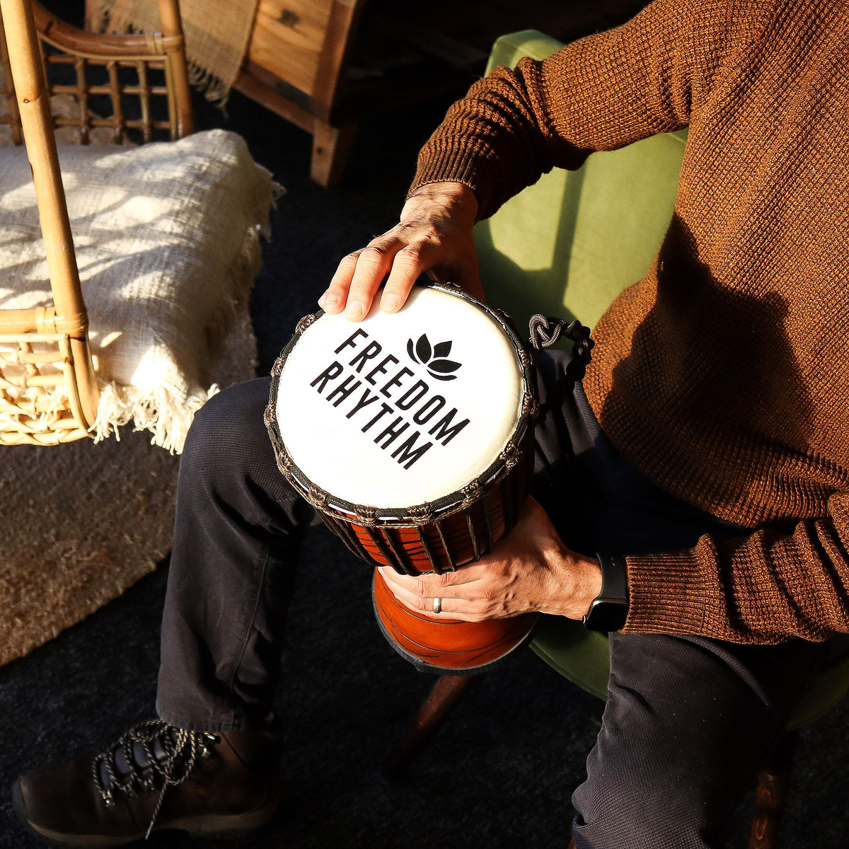 Medium Djembe Drum, Freedom Rhythm, 40cm