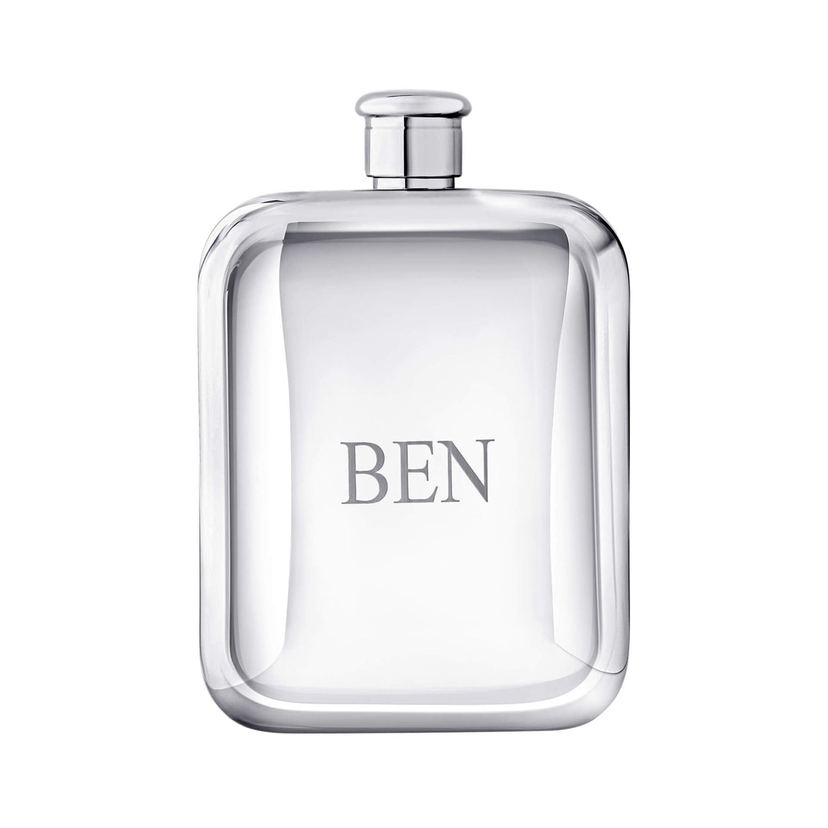 Stainless Steel Hip Flask with Brown Leather Sleeve